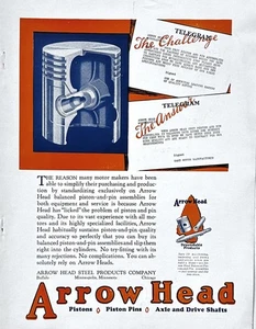 1928 Ad Arrow Head Steel Products Co Minneapolis Piston & Pin Assemblies - Picture 1 of 1