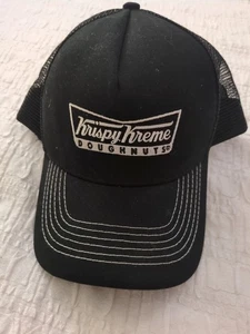 Krispy Kreme Donuts Truckermütze Vintage Logo Erwachsene Unisex schwarz Mitarbeiter Kappe - Bild 1 von 6