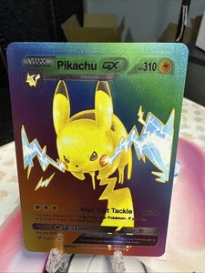 Vmax PIKACHU GX Rainbow FOIL Fan Art Display Cord, Hp310 G Max Volt Tackle💥💥 - Picture 1 of 2