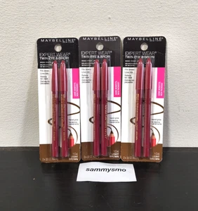 Maybelline Expert Wear Twin Eye & Brow Pencils #104 Light Brown Discontinued x3 - Picture 1 of 3