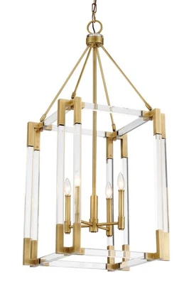 Colgante vela cónica Metropolitan N7354 Prima Vista 4 luces 19" W - envejecido antiguo Foto 1 de 2