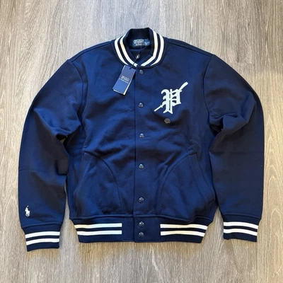 $198 Polo Ralph Lauren Men's Fleece Graphic Baseball Jacket in Navy Size XS - Image 1 of 4