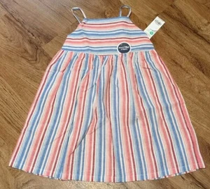 Oshkosh Mädchen Kleid gestreift Neu mit Etikett UVP 38 $ Sommer verstellbar - Bild 1 von 3
