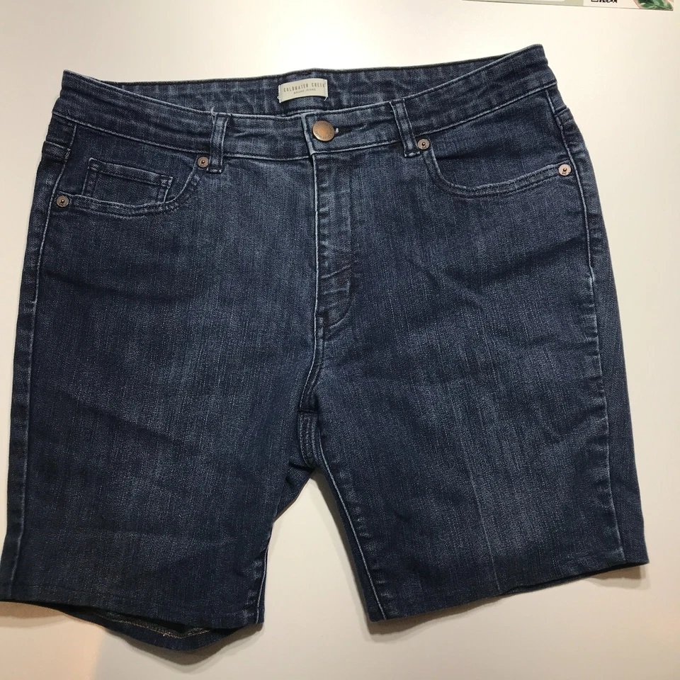 Pantalones Cortos de Jean Coldwater Creek Para Mujer 12 Azul Oscuro Denim 7" Bermudas Modernas Informales Foto 1 de 4