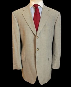VTG Men’s Hugo Boss Loro Piana Blazer 46R Zelander Wool Silk Beige/Blue - Picture 1 of 20