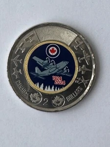 COLLECTABLE 2024 CANADA COMMEMORATIVE R.C.A.F. 100 Years $ 2 Coin - Picture 1 of 2