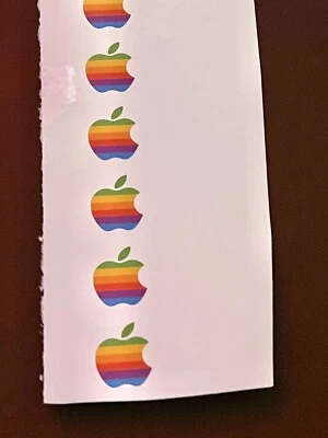 Apple Vintage logo New vinyl decal Qty. 10 Circles - Image 1 of 4