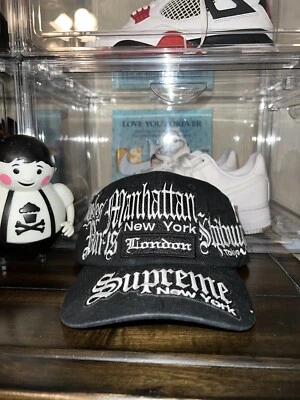 ВЫСШИЙ ГОРОД НАШИВКИ 6-ПАНЕЛЬ КРЫШКА ШЛЯПА «ЧЕРНЫЙ» SS23 (100% ПОДЛИННЫЙ) НОВЫЙ БЕЗ ЯРЛЫКОВ РЕДКАЯ - Изображение 1 из 4