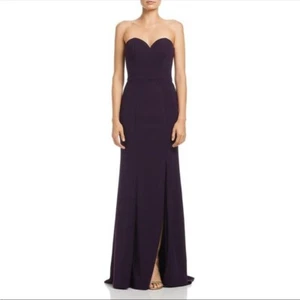 Bariano Australia Janie Sweetheart Neckline Front Slit Purple Formal Dress Sz XS - Picture 1 of 12