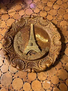 Vintage Paris Harz Souvenir 8" Wandteller Eiffelturm - Bild 1 von 4