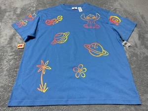 NEW Disney Shirt Adult 2XL Blue Lilo And Stitch 626 Beach Planet Neon Parks - Picture 1 of 7