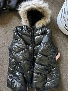JUICY COUTURE wine purple long sleeve quilted hooded jacket coat kids L 14 - Picture 1 of 4