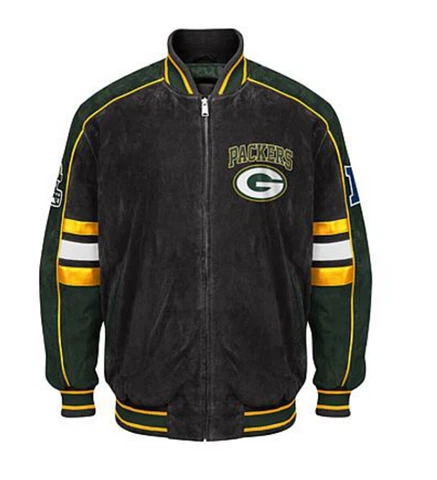 NFL Green Bay PACKERS Officially Licensed Shell 100% LEATHER Suede Jacket ~ XL Cover