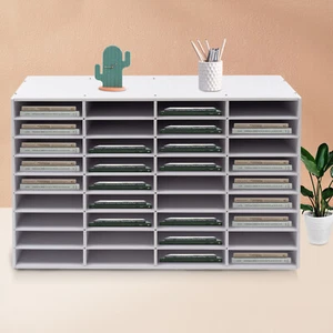 36 Fächer Holz Literatur Organizer Verstellbar Akten Sortierer 36 Fächer Weiß - Bild 1 von 15