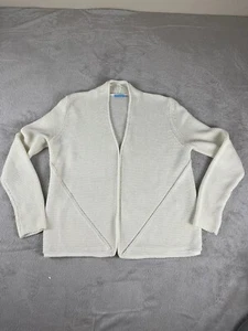 J McLaughlin Ivory Cardigan Sweater Womens Size Small Cotton Ribbed Knit - Picture 1 of 8