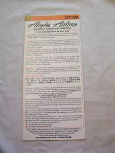 SCHEDA DI SICUREZZA ALASKA AIRLINES BOEING 737-700 - Foto 1 di 1