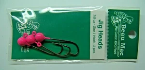 Beau-Mac Lachsforelle Steelhead 1/8oz Jigkopf Pink Angelköder #1 Haken NEU - Bild 1 von 2