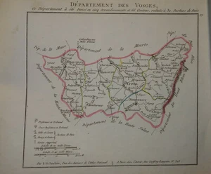 BELLE CARTE VOSGES EPINAL SAINT DIE REMIREMONT VITTEL  NAPOLEON EMPIRE 1802 - Foto 1 di 2