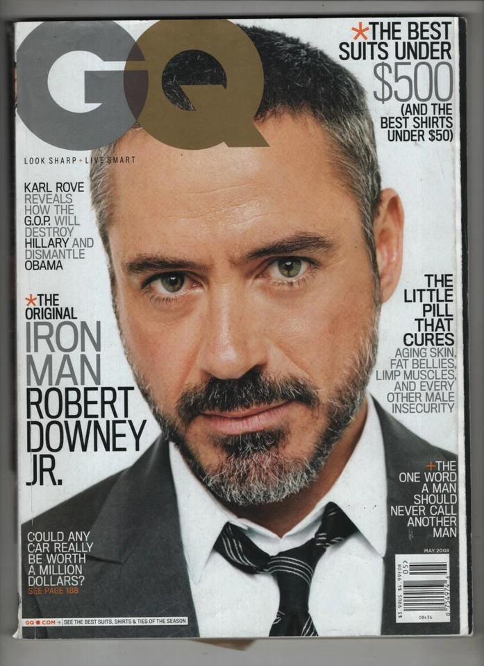 GQ Mag Iron Man Robert Downey Jr. Karl Rove May 2008 062121nonr - Image 1 of 1