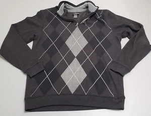 Pullover Method 1/4 Zip Maglione Argyle Uomo Taglia Large Grigio Tricolore - Foto 1 di 7