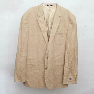 Abrigo deportivo Egara Calce Ajustado Beige Lino Espina de arenque medio forrado dos botones para hombre 44R - Imagen 1 de 12