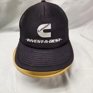 Cappello Berretto Vintage Cummins Invest in the Best Snap Back Anni 80 Maglia Nero Camionista - Foto 1 di 9