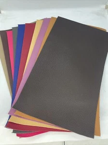 David Angie 10Pcs Solid Color PU Synthetic Leather Leather Grain Texture Faux - Picture 1 of 6