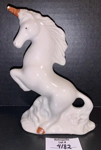 Estatuilla de porcelana vintage mítica UNICORNIO Brasil blanca 6,25" de alto - Imagen 1 de 11
