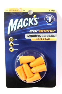 Tapones para los oídos Mack's Shooters EAR AMMO espuma suave 30db 3 pares #4943 paquete sellado de fábrica Foto 1 de 2