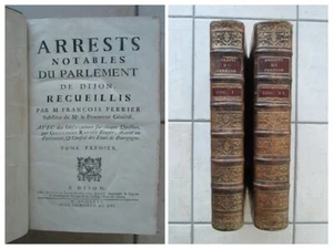 PERRIER : ARRESTS NOTABLES DU PARLEMENT DE DIJON, 1735. 2 vol. in folio. - Picture 1 of 12