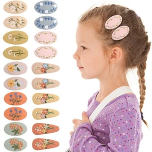 Hand Embroidery Flower Hair Clips, Unique gift for Teen, toddler baby girl gift - Picture 1 of 22