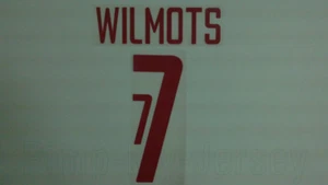 MARC WILMOTS #7 Belgium Away World Cup 2002 Custom-Made Handmade Name Set - Picture 1 of 1