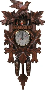 Cuckoo Clock: Traditional Forest Clock - Wooden Pendulum Quartz Wall Clock - Picture 1 of 9