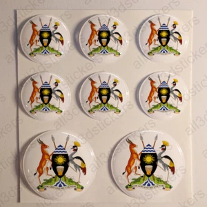 Adesivo Uganda Resinato 3D Adesivi Emblema Stemma Uganda Resinati TONDO Resine - Imagen 1 de 1