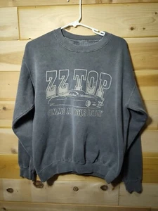 ZZ Top Crewneck Sweatshirt Men's Size Medium Gimme All Your Lovin Song Gray - Picture 1 of 4