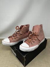 Converse Chuck Taylor All Star High Top Rust Pink Velvet Laces W 5 M 7