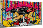 Pop Art Micky Maus Minnie Leinwand Bilder Wandbilder - Hochwertiger Kunstdruck