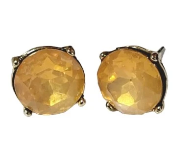 "Pendientes perforados vintage melocotón lucita redondos facetados 1/2"" tachuelas rp-" Foto 1 de 4