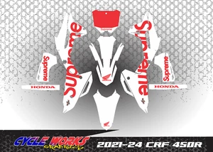 HONDA CRF450R CRF 450 2021 - 24 CRF 250 22-24 SEMI CUSTOM GRAPHICS KIT SUPREME 2 - Bild 1 von 1
