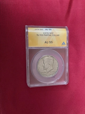 1976 FIFTY CENTS TILTED PARTIAL COLLAR ANACS AU 55 Cover