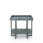 Furniture Of America End Table 23.63" W/ Storage, Shelf In Antique Blue and
