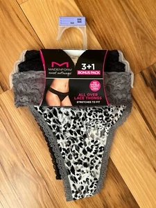 Maidenform Sweet Nothings One-Size All Over Lace Thong Panties, 4 Pack, NWT - Picture 1 of 9