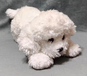 "Vintage 2000 Toys R Us Animal Alley riccio bianco bichon frisone cucciolo cane peluche 11"" - Foto 1 di 7