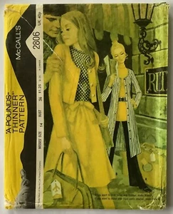 McCall’s 2806 Sewing Pattern 70s Coat or Jacket, Top, Wide Pants, Skirt - 14 - Picture 1 of 3