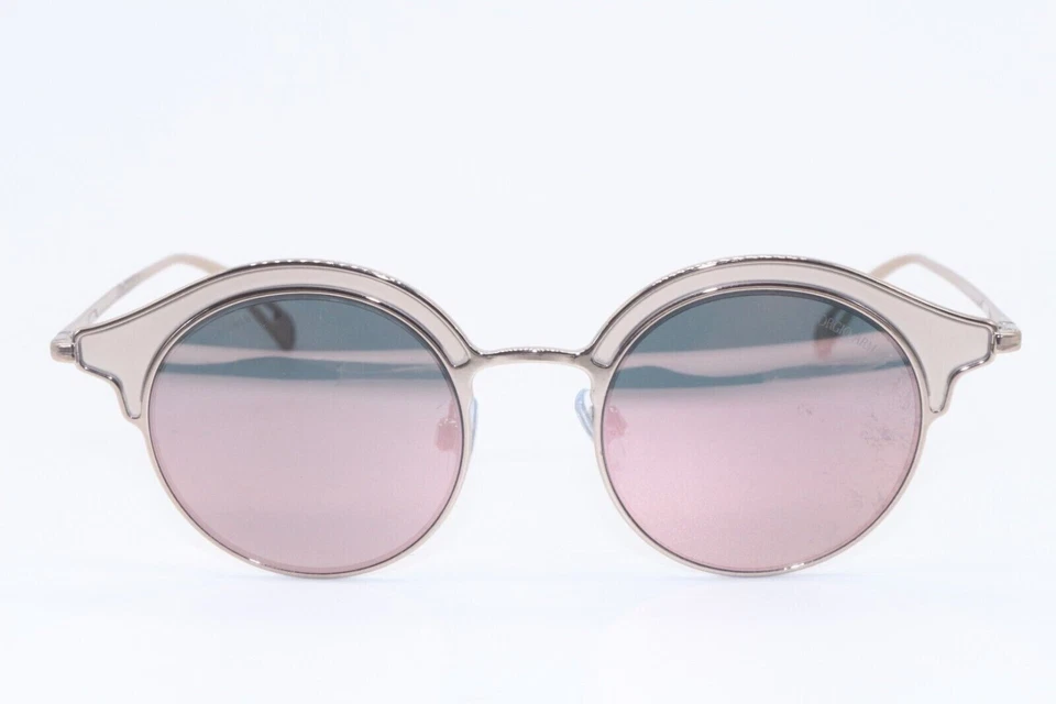 GIORGIO ARMANI AR6071 3011/4Z 玫瑰金圆形镜面金属太阳镜 46-19-140 — 第 1/4 张图片