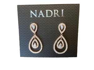 Nadri Cubic Zirconia Gold Tone Sparkling Drop Earrings - NWOT - Picture 1 of 2