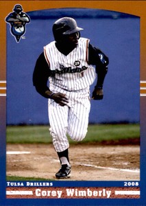 2008 Tulsa Drillers Grandstand #37 Corey Wimberly Jacksonville Florida FL Card