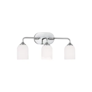 Generation Lighting Emile 3 Light LED Bath, Chrome/Etched/White - GLV1023EN3-CH - Picture 1 of 1