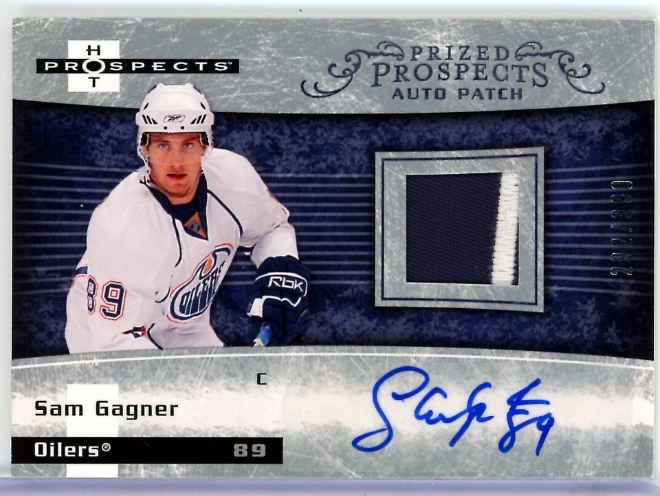 2007-08 Hot Prospects #202 Sam Gagner RC PATCH AUTO /399 - Edmonton Oilers - Image 1 of 2