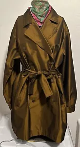 Yves Saint Laurent Variation Metallic Bronze Trench Coat Belted Vintage RARE - Picture 1 of 12